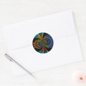 Abstracte kleurenburst art print ronde sticker (Envelop)
