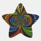 Abstracte kleurenburst art print ster sticker (Voorkant)