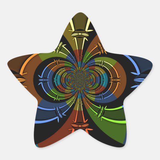 Abstracte kleurenburst art print ster sticker (Voorkant)
