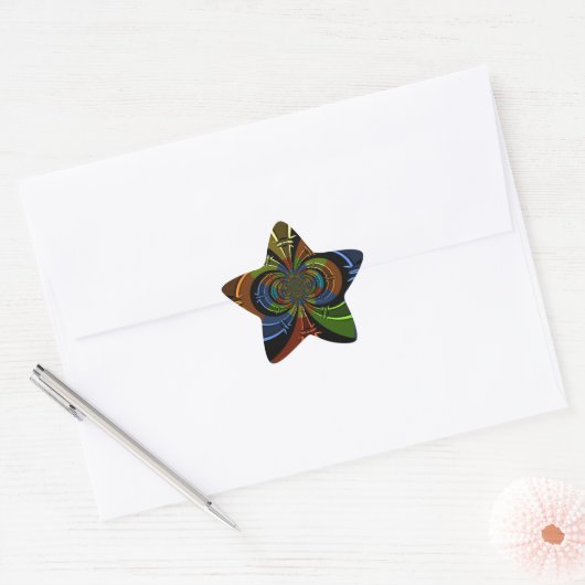 Abstracte kleurenburst art print ster sticker (Envelop)