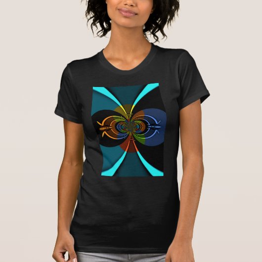 Abstracte kleurenburst art print t-shirt (Voorkant)