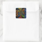 Abstracte kleurenburst art print vierkante sticker (Tas)