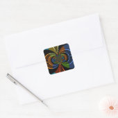 Abstracte kleurenburst art print vierkante sticker (Envelop)