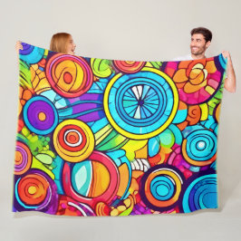 Abstracte kleurencirkels fleece deken