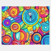 Abstracte kleurencirkels fleece deken (Voorkant (Horizontaal))