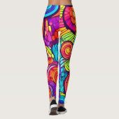 Abstracte kleurencirkels leggings (Achterkant)