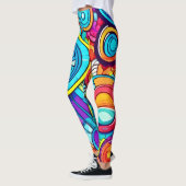 Abstracte kleurencirkels leggings (Links)