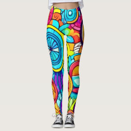 Abstracte kleurencirkels leggings