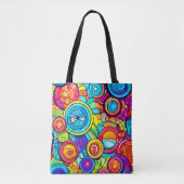Abstracte kleurencirkels tote bag (Voorkant)