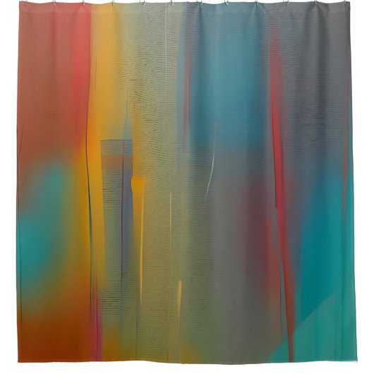 Abstracte kleurencombinatie douchegordijn (Voorkant)