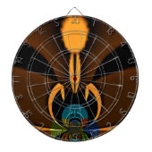 Abstracte kleurencontrastillustratie dartbord (Voorkant)