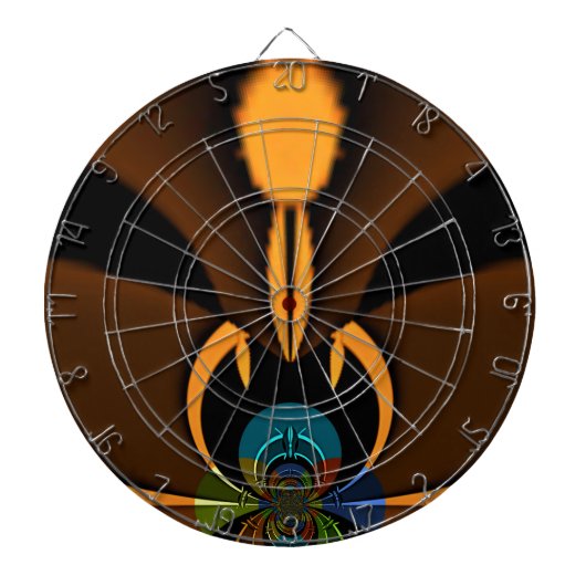 Abstracte kleurencontrastillustratie dartbord (Voorkant)