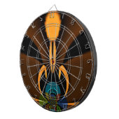 Abstracte kleurencontrastillustratie dartbord (Voorkant Rechts)