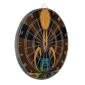 Abstracte kleurencontrastillustratie dartbord (Voorkant Links)