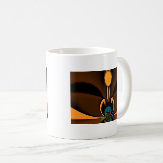 Abstracte kleurencontrastillustratie koffiemok (Voorkant rechts)