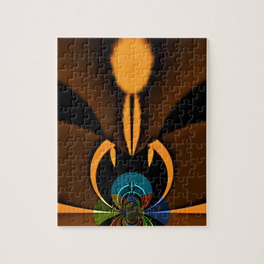 Abstracte kleurencontrastillustratie legpuzzel (Verticaal)