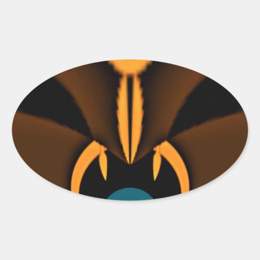 Abstracte kleurencontrastillustratie ovale sticker (Voorkant)