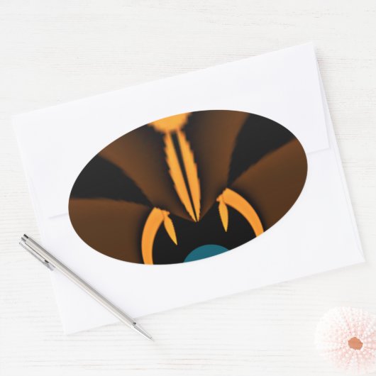 Abstracte kleurencontrastillustratie ovale sticker (Envelop)