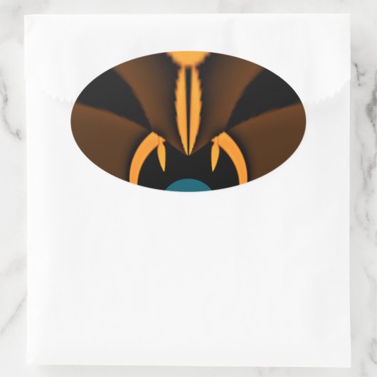 Abstracte kleurencontrastillustratie ovale sticker (Tas)