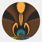 Abstracte kleurencontrastillustratie ronde sticker (Voorkant)