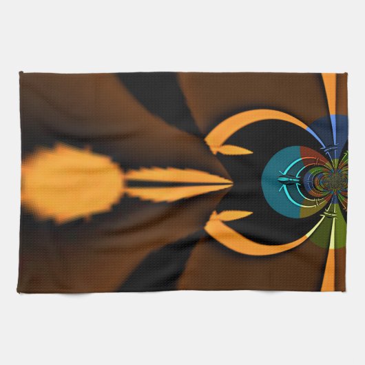 Abstracte kleurencontrastillustratie theedoek (Horizontaal)