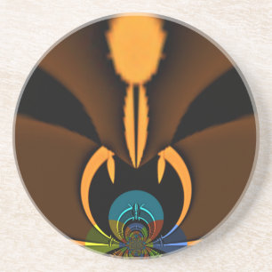 Abstracte kleurencontrastillustratie zandsteen onderzetter