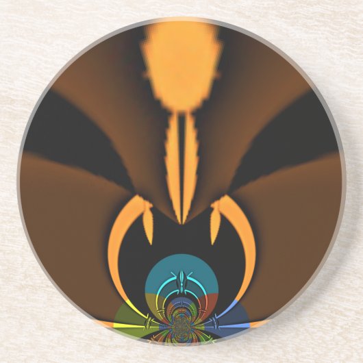 Abstracte kleurencontrastillustratie zandsteen onderzetter (Voorkant)