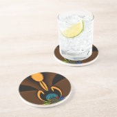 Abstracte kleurencontrastillustratie zandsteen onderzetter (Zijkant)