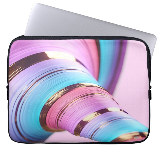 Abstracte kleurendraai laptop sleeve (Voorkant)