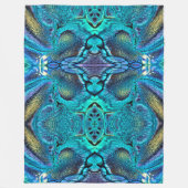 Abstracte kleurenexplosie Aqua Blue Gold Fleece Deken (Voorkant)
