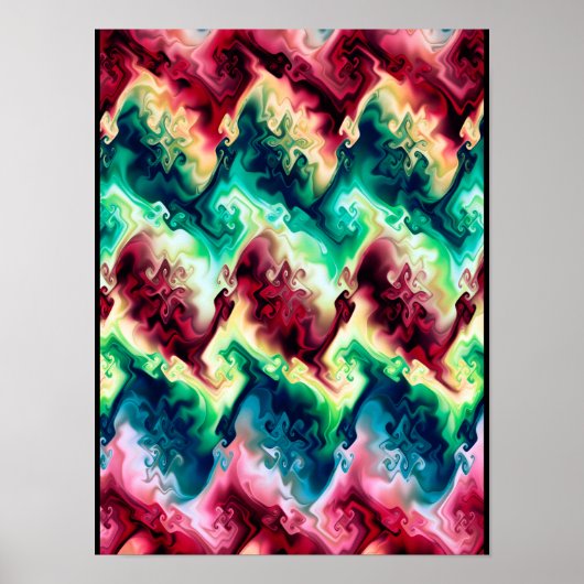 Abstracte kleurengolven poster (Voorkant)