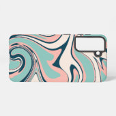 Abstracte kleurengolven samsung galaxy hoesje (Achterkant horizontaal)