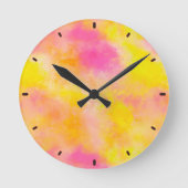 Abstracte Kleurengradiënt Lichtgevende Gepersonali Ronde Klok (Voorkant)