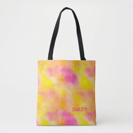 Abstracte Kleurengradiënt Lichtgevende Gepersonali Tote Bag (Voorkant)