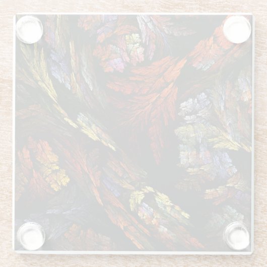 Abstracte kleurenharmonie glazen onderzetter (Achterkant)