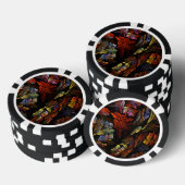 Abstracte kleurenharmonie poker chips (Opstapeling)