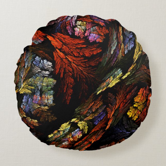 Abstracte kleurenharmonie rondreis rond kussen (Voorkant)