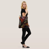 Abstracte kleurenharmonie tote bag (Op model)