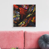 Abstracte kleurenharmonie zwart-wit canvas afdruk (Insitu (Woonkamer))