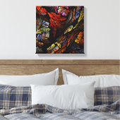 Abstracte kleurenharmonie zwart-wit canvas afdruk (Insitu (Slaapkamer))