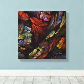 Abstracte kleurenharmonie zwart-wit canvas afdruk (Insitu (Houten vloer))