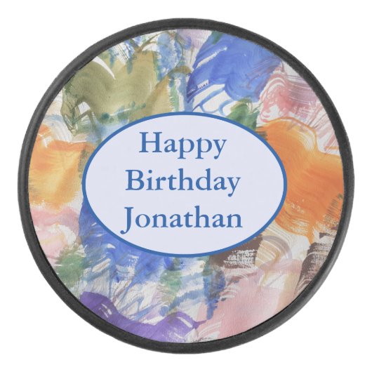 Abstracte kleurenillustratie hockey puck (Voorkant)