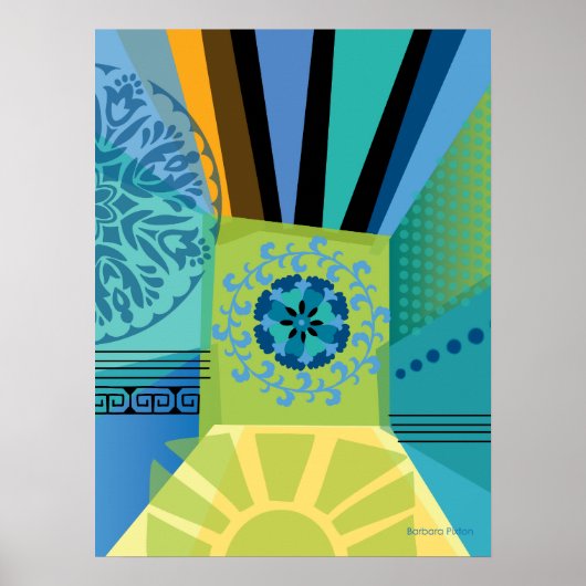 Abstracte kleureninkool poster (Voorkant)