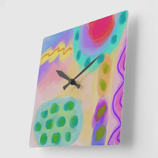 Abstracte kleurenklok voor grote klokken (Hoek)