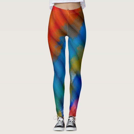 Abstracte kleurenkunst 37 leggings (Voorkant)