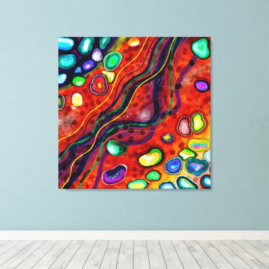 Abstracte kleurenkunst canvas afdruk (Insitu (Houten vloer))