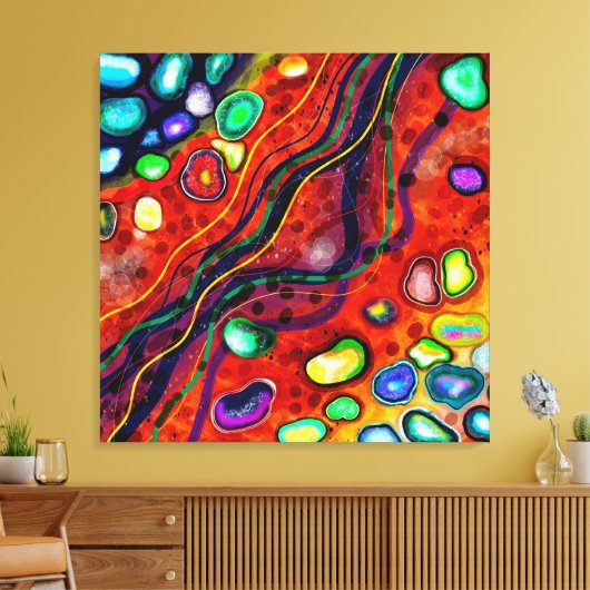 Abstracte kleurenkunst canvas afdruk (Insitu (Woonkamer))