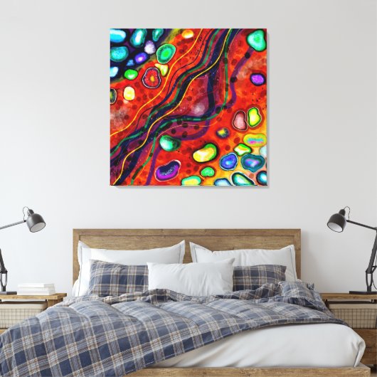 Abstracte kleurenkunst canvas afdruk (Insitu (Slaapkamer))