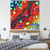 Abstracte kleurenkunst canvas afdruk (Insitu (Slaapkamer))