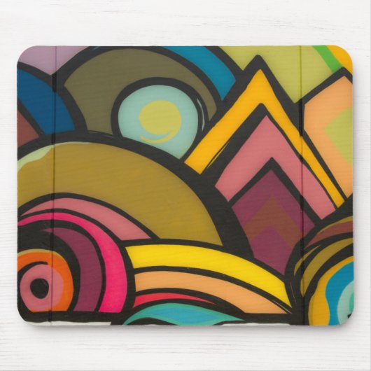 Abstracte kleurenkunst muismat (Voorkant)